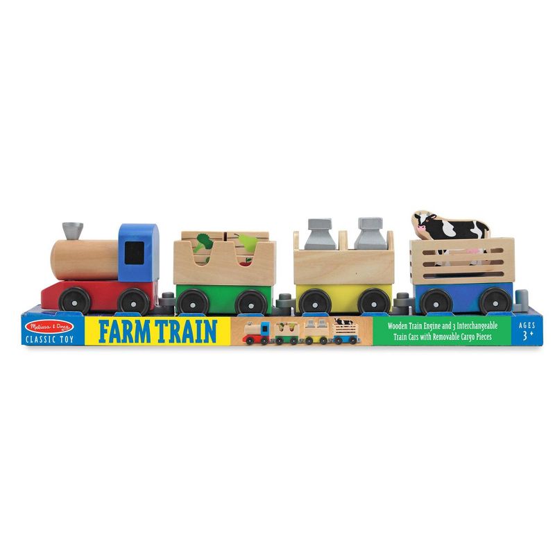 Melissa &#38; Doug Wooden Farm Train Set - Classic Wooden Toy (3 linking cars), 4 of 11