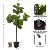 Kate and Laurel Fidmont Modern Faux Fiddle Fig Tree, 4 FT, Potted Artificial Fiddle Leaf Tree - 2 of 4