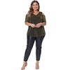Agnes Orinda Women's Plus Size Sparkle Sequin Glitter Cold Shoulder Party Dressy Blouses - 3 of 4