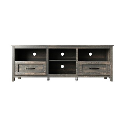 HomeRoots 70" Dark Brown Wood Enclosed and Open Storage TV Stand