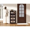 Lyngins 5 Tier Folding Storage Cabinet with Magnetic Door,Bathroom Cabinet with Wheels for Living Room,Bathroom - 2 of 4