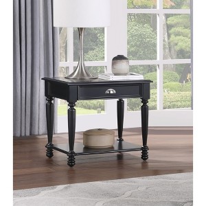 26" Wooden Classic Traditional End Table with Drawer and Bottom Shelf for Living Room - 1 of 4