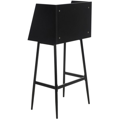 Black Wood Writing Desk with Drawer and Shelf