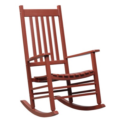 Outsunny Wooden Rocking Chair Indoor / Outdoor Rocker with High Back for Patio, Porch