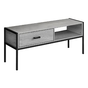 Monarch Specialties Tv Stand 48 Inch Console Media Entertainment Center Storage Drawer Laminate Metal Grey Black Contemporary Modern - 1 of 4
