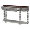 Gulches 52inch Modern and Contemporary Curved Console Table Sofa Table Entryway Table for Hallway Living Room with 4 Drawers and 1 Shelf Antique Gray - 2 of 4