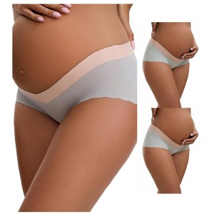 INSPIRE CHIC Women's Low Waist Ice Silk Briefs Pregnancy Under the Bump Underwear 3 Packs - 1 of 4