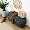 NicBex Modern 43.3" Storage Bench Accent Stools with Oval Wood Legs for Bedroom and Entryway - 4 of 4