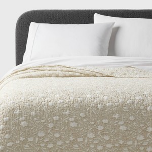 King Matelasse Floral Quilt Natural - Threshold™ : Target