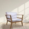 Sunnydaze Bodie Acacia Wood Patio Armchair with Bone White Cushions - Natural - 2 of 4