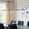 LLHZSY Modern Minimalist LED Linear Chandelier 3-Light Fixture for Dining Room Kitchen Island-47 1/5"-Black/Brass/Nickel - 2 of 4