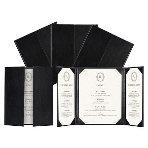 WeChef 5 Pack Restaurant Menu Covers Gate-view for 8.5x11" & 4.25x11" Paper PU Leather Coffee Hotel - 1 of 4