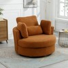 Hrinhom 42" W Upholstered Barrel Chair,Faux Shearling Swivel Sofa Chair With Metal Base - 2 of 4