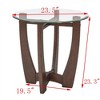 KWPZQEB Round Coffee table, Glass End Table with solid Wood Legs, Small Coffee Table for living Room Bedroom & Balcony - 4 of 4