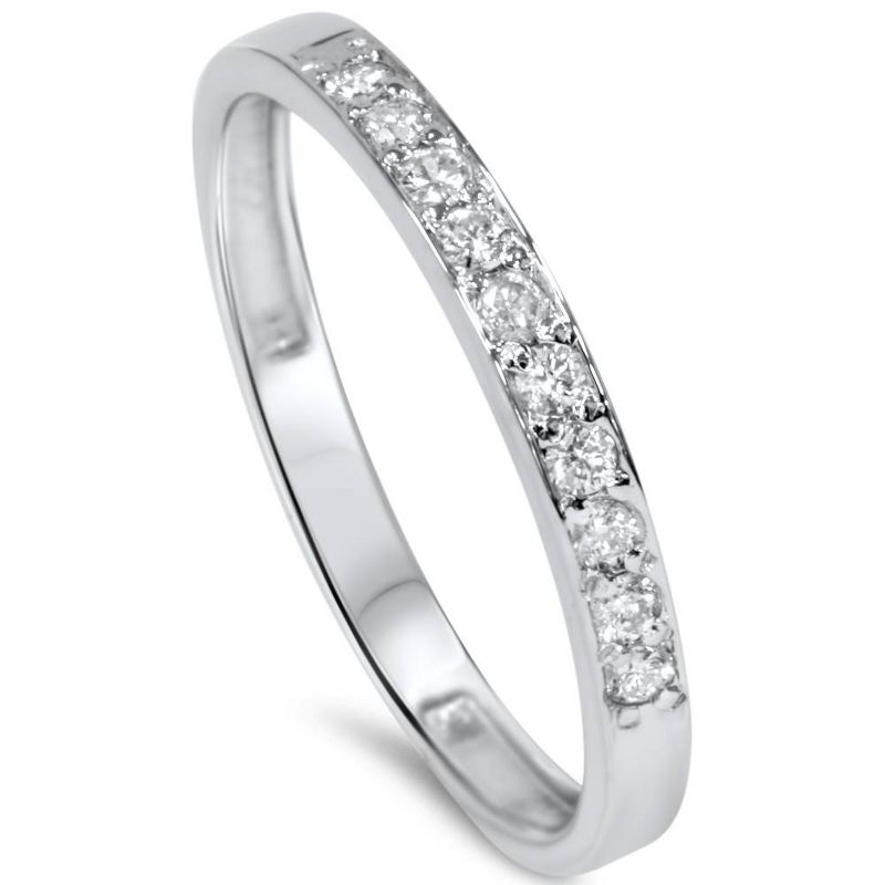 Pompeii3 1/4ct Diamond Stackable Wedding Ring 14K White Gold, 3 of 6