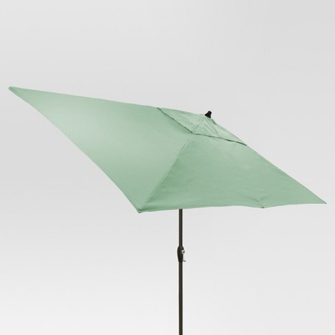 10 X 6 Rectangular Patio Umbrella Duraseason Fabric Aqua Black Pole Threshold Target