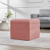 LIKEPAY Corduroy Square Storage Ottoman with Lift Off Top - 2 of 4