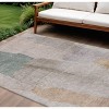 Copper And Pale Aqua Abstract Washable Indoor Outdoor Area Rug - 2 of 4