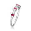 Ross-Simons 0.14 ct. t.w. Diamond and .10 ct. t.w. Ruby Ring in 14kt White Gold - 3 of 4