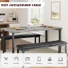 Jojoka 3 Pieces Dining Table Set for 4, Compact Kitchen Table Chairs Set of 4 with 2 Upholstered Benches - 2 of 4
