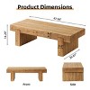 Rustic Farmhouse Solid Wood Coffee Table with Block Legs, Rectangular Low Profile Accent Table for Living Room or Home Office-Tanpinhause - 3 of 4