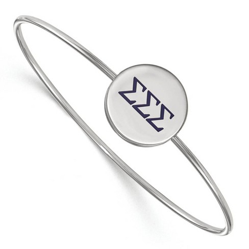 Black Bow Jewelry Sterling Silver Sigma Sigma Sigma Greek Life Bangle Bracelet 8 Inch - image 1 of 3