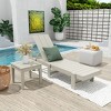 WestinTrends Ashore Modern Poly Reclining Chaise Lounge With Wheels plus side table included - 2 of 4