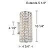 Vienna Full Spectrum Cesenna Modern Wall Light Sconce Chrome Hardwire 4 3/4" Fixture Crystal Cylinder for Bedroom Bathroom Vanity Reading Living Room - 4 of 4