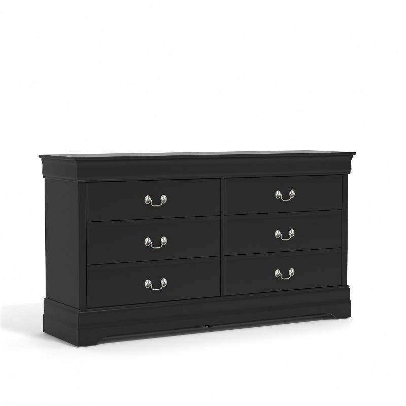 Galano Ireton 6-Drawer Dresser (32.0 in. × 58.2 in. × 15.7 in.) in White, Black, Gray, 4 of 18