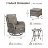 Buenhomino Outdoor Swivel Rocker Patio Chairs of 2 with Thick Cushions and Side Table, Swivel Outdoor Chairs 5PCS High Back Wicker Patio Furniture Set - 3 of 4