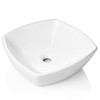 Miligore 16" x 16" Flared Square White Ceramic Above Counter Bathroom Vessel Sink - 3 of 4