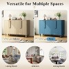 CAVINAS 4-Door Sideboard Cabinet with Distressed Finish & Adjustable Shelves,Wooden Buffet Cabinet with Storage for Kitchen,Dining Room - 3 of 4