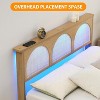 Nasitip Bed Frame, Wood Bed Frame with Rattan Headboard, 12.4''Noise-Free Bed Frame with Strong Wood Slats Support, No Box Spring Needed - 2 of 4