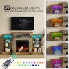 Modern fireplace TV stand with open storage, LED lights and charging sockets - 3 of 4