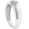 Pompeii3 Mens 1/5ct White Gold Diamond 6.5mm Brushed Wedding Curve Anniversary Band - 2 of 4