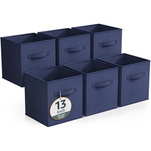 Sorbus 6 Pack 13 Inch Foldable Storage Cubes with Handles- for Organizing Home, Shelves, Nursery, Playroom, Closet and More - 1 of 4