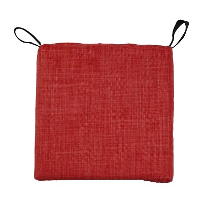 Paprika Red Polyester Outdoor Dining Chair Cushions, Set of 4