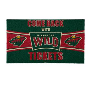 Evergreen Come Back with Tickets Minnesota Wild 28" x 16" Woven PVC Indoor Outdoor Doormat
