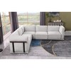 Standard Velvet Fabric Modular L-Shaped Sectional Sofas Set with Multiple Independent Seats, Includes Ottoman, and Wooden Metal Armrests - 2 of 4