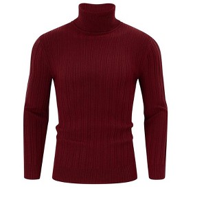 Mens Turtleneck Sweaters Long Sleeve Slim Fit Ribbed Knit Thermal Pullover Sweater - 1 of 4