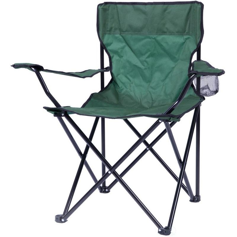 Portable Folding Outdoor Camping Chair with Can Holder, Green, 1 of 7