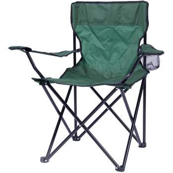Portable Folding Outdoor Camping Chair with Can Holder, Green