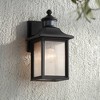 John Timberland Moray Bay Mission Outdoor Wall Light Fixture Black Motion Sensor Dusk to Dawn 11 1/2" Seedy Glass for Post Exterior Barn Deck House - 2 of 4