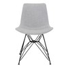 Armen Living,Palmetto Contemporary Dining Chair in Grey Fabric with Black Metal Legs - 2 of 4