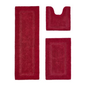 Lux Premium 100% Cotton  Ultra-Soft Tufted Solid Reversible 3 Piece Bath Rug Set, Water-Absorbent, Durable, Machine Washable Bathroom Rug - 1 of 4
