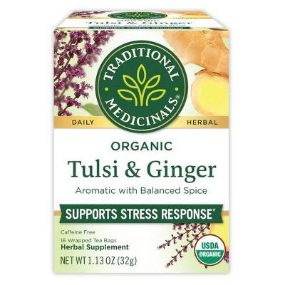 Tulsi & Ginger Tea by Traditional Medicinals  -  16 Tea Bags Box