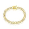 Links of Italy Sterling Silver 8mm Micro Pave Monaco Chain - Gold Plated - Available Sizes: 8  , 20  , 22  , 24  Inches - 3 of 4