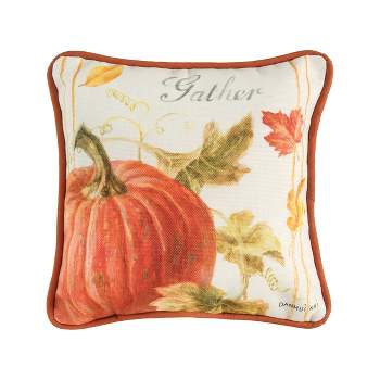 C&F Home 8" x 8" Gather Pumpkin Petite Printed Fall Throw Pillow