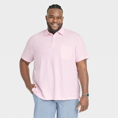 Mens pink polo online