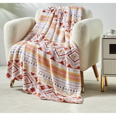 Noble House Super Comfy and Extra Cozy Microplush Gracey Throw Blanket (50  x 60) - Gracey